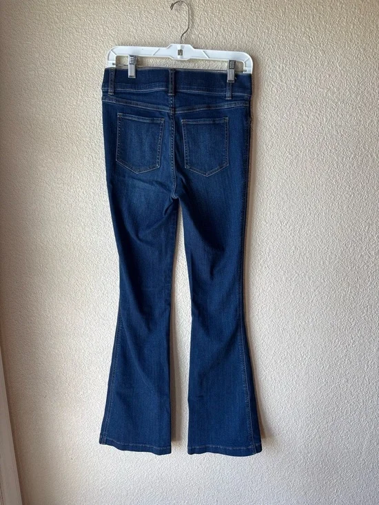 SPANX Dark Blue Flare Jeans Size Small - Picture 4 of 9